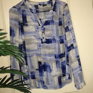 blue/grey full sleeve blouse
